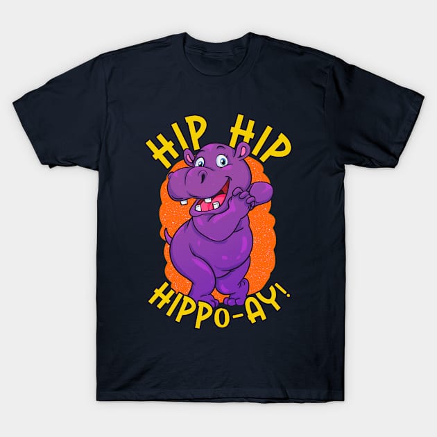 Purple Hippo T-Shirt by DebbiesDashingDesigns